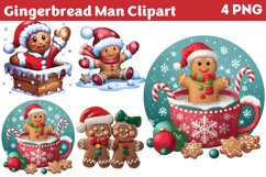 Gingerbread Man Clipart PNG Product Image 1