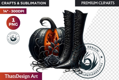 Halloween Character Boots - Spooky Gothic Clipart PNG Product Image 1