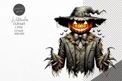 Halloween clipart, Scarecrow clipart, Autumn clipart Product Image 1