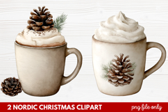 2 Nordic Christmas Clipart | Scandinavian Holiday PNG Product Image 1