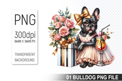 Cute French Bulldog Clipart PNG, Bulldog Graphic Design Product Image 1