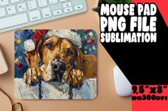 Winter Mouse Pad Art Peeking Dog Christmas Sublimation Product Image 1