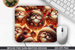 Santa Mouse Pad Sublimation, Christmas Mouse Pad PNG Design Product Image 1
