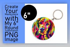 Vivid Abstract Dog Pattern Keychain Round Design Product Image 1