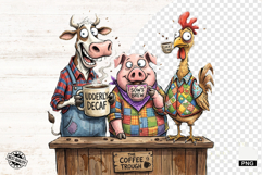 Whimsical Animal Drink Coffee - Whimsical Animals Clipart Product Image 1