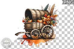 Fall Wagon Garden Sublimation - Fall Clipart PNG Design Product Image 1