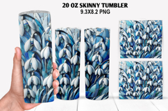 Florals Skinny Tumbler 20oz Wrap Design, Winter Tumbler PNG Product Image 1