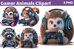 Gamer Animals Clipart PNG Product Image 1