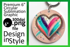 Charming Round Design Coaster Template , Heart Product Image 1