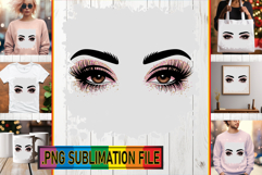 Cheerful TSHIRT Art Ideas PNG, Woman Eyes Product Image 1
