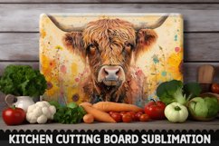 Highland Cow With Sunflowers Cutting Board Product Image 1