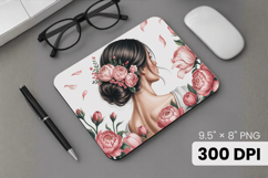 Afro Girl / Woman braided hair Mouse Pad, Black Queen PNG Product Image 1