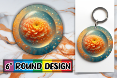Radiant Sublimation Circle Ornaments, 3D Flower Product Image 1