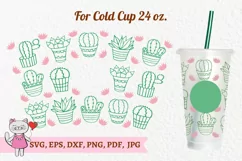 Cactus svg for Full Wrap Venti Cold Cup 24 oz Product Image 3