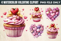 Watercolor Valentine Clipart PNG Product Image 1
