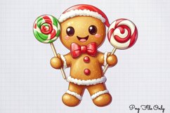 Christmas Gingerbread Man Clipart PNG Product Image 1