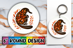 Playful Circle Car Coaster Design, Flower Animals Product Image 1