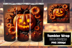 Tailored 20oz Tumbler Wraps , 3D Pumpkin Product Image 1