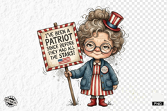 Whimsical Patriotic Grandma Clipart Product Image 1
