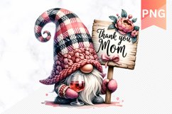 Thank you mom Sublimation Gnome - PNG Design Product Image 1