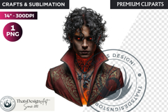 Mystic Mage Portrait Fantasy Sorcerer &amp; Wizard PNG Clipart Product Image 1