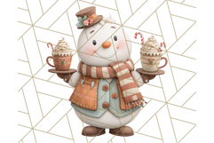 Snowman Family Clipart PNG Winter Holiday Art Product Image 3