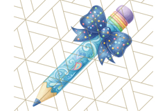 Chubby Pencil With Bows PNG Clipart, Cute School Supply Png Product Image 3