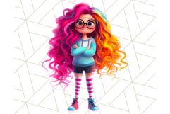 Teen Girl Clipart PNG, Fun Character Illustration Product Image 3