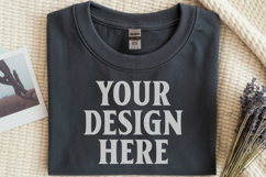 Black Gildan 5000 Flat Lay Tshirt Mockup, G5000 mockup Product Image 1