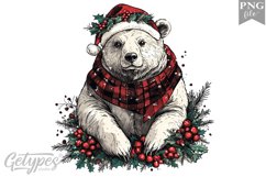 Christmas Bear Clipart Design - High Quality 300 Dpi Product Image 1