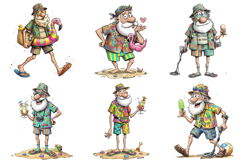 Whimsical Summer Beach Grandpa Clipart Product Image 10