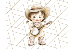 Cowgirl Baby Clipart PNG, Cute Toddler Western Outfit Art Product Image 3