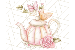 Pastel Tea Clip Art PNG with Sweets and Floral Accents Png Product Image 3