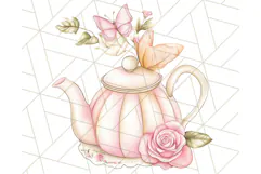 Pastel Tea Clip Art PNG with Sweets and Floral Accents Png Product Image 3