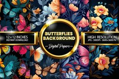 Butterflies Background Digital Papers - 04 Variations Product Image 1