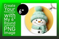 Sophisticated Keychain Circle PNG , Snowman Product Image 1
