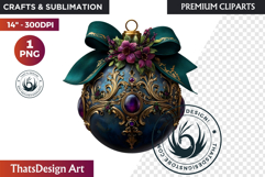 Christmas Jewel Baubles Clipart | Elegant Holiday Ornaments Product Image 1
