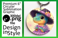 Artful Circle Design Sublimation PNG , Halloween Dino Product Image 1