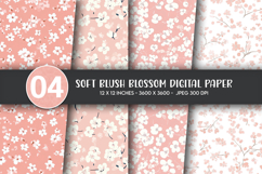 Soft Blush Blossom Digital Paper Product Image 1
