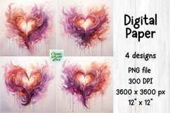 Abstract Hearts | Fluid Art | Digital Paper | PNG Background Product Image 1
