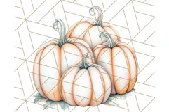 Fall Pumpkin Clipart PNG, Autumn Pumpkins, Jewel Tones Png Product Image 3