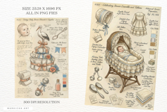 Ephemera Baby Shower Junk Journal Pages - Junk Journal Pack Product Image 3