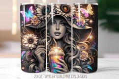Floral Girl Tumbler Sublimation Design | 20oz Skinny Tumbler Product Image 1