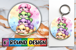 Sweet Round Ornaments PNG Design, Cute Animals Product Image 1