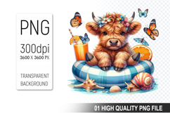 Summer Animals Clipart PNG Bundle, Tropical Summer Animals Product Image 13