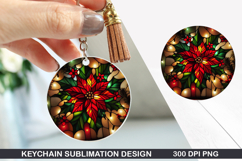 Flower Keychain Sublimation - Spring Keychain PNG Design Product Image 1