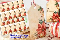 Merry Christmas printable gift tags, floral tags, poinsettia Product Image 1