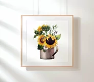 Watercolor sunflower clipart. Sublimation PNG Product Image 6