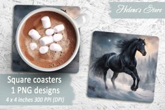 Christmas horse coaster|Square coaster sublimation| Bundle Product Image 6
