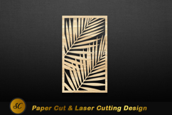 Wooden palm leaf screen pattern cutout Laser cut Product Image 1